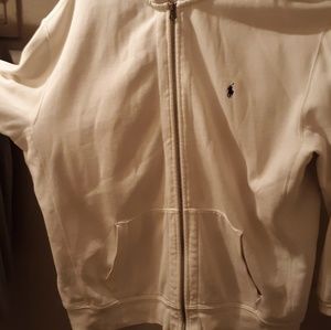 White zip up Polo hoodie